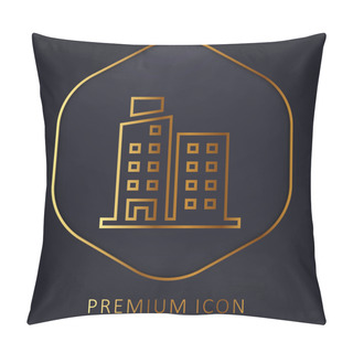 Personality  Apartment Golden Line Premium Logo Or Icon Pillow Covers