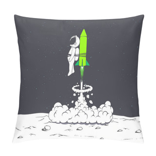Personality  Rocket Launch With Astronaut Pillow Covers