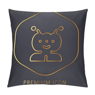 Personality  Alien Golden Line Premium Logo Or Icon Pillow Covers