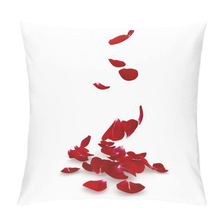 Personality  Petals Dark Red Rose Flying On The Floor Pillow Covers