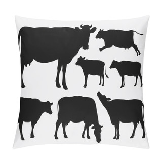 Personality  Cow Animal Silhouettes Pillow Covers