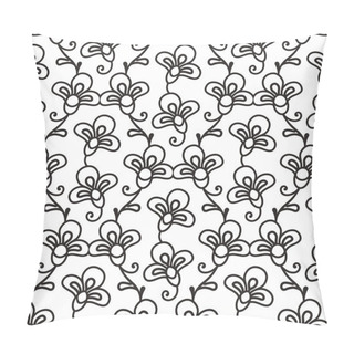 Personality  Black And White Floral Pattern Pillow Covers