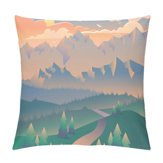 Personality  Morning Landscape Nature Forest Camping Banner Pillow Covers