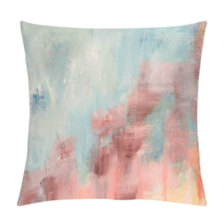 Personality  Blush And Blue Colors Painted Canvas Abstract Background Or Texture  Pillow Covers
