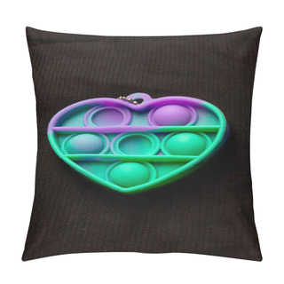 Personality  Toy Pop It In The Shape Of A Heart On A Black Background In Rio De Janeiro. Pillow Covers