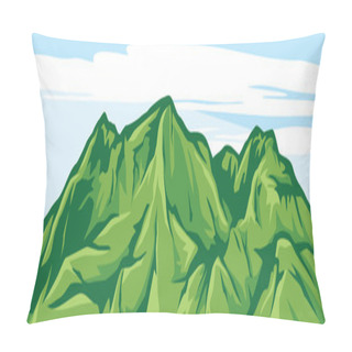 Personality  Illustration Of Mountain Landscape Pillow Covers