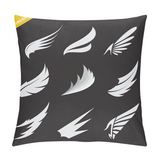 Personality  Vector White Wing Icons Set  Pillow Covers