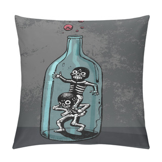 Personality  Playing Skeletons Inside Bottle Pillow Covers