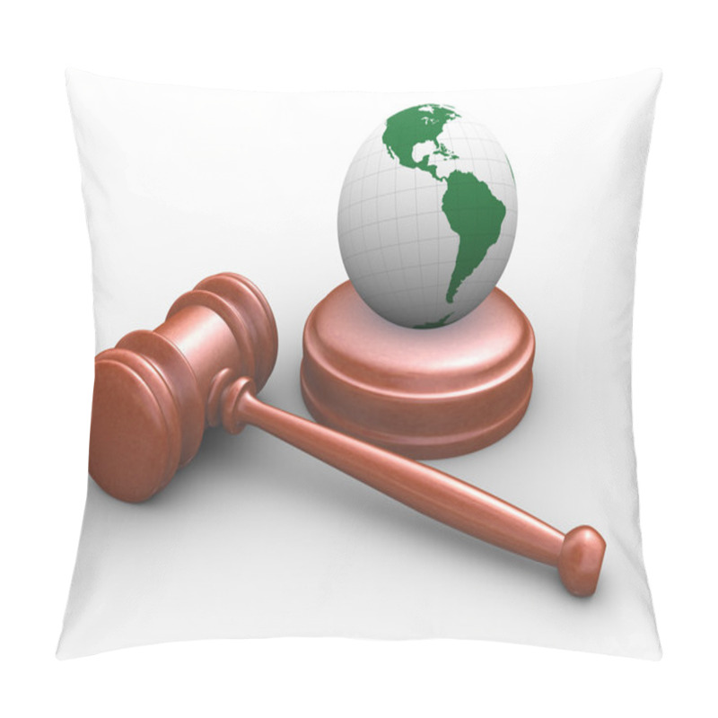 Personality  3d Judicial Gavel And Globe Pillow Covers