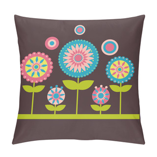 Personality  Vector Illustration Of Flowers On The Dark Background Pillow Covers