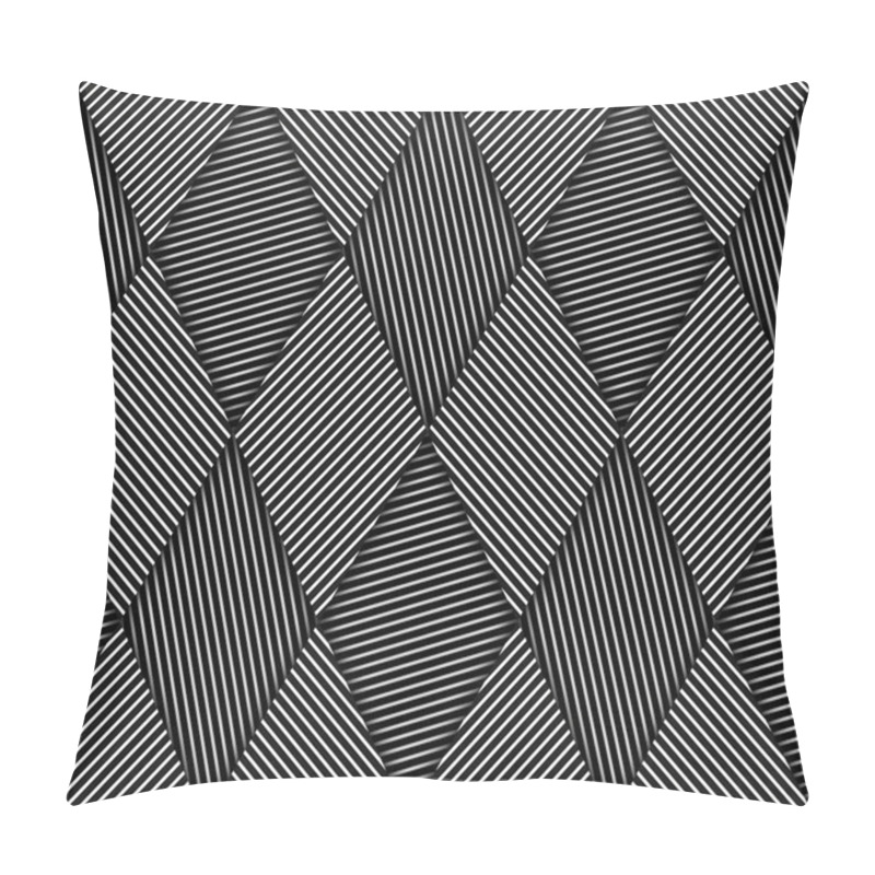 Personality  Abstract Striped Rhombuses Geometric Vector Seamless Pattern Pillow Covers