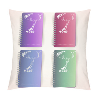 Personality  Set Of Colored Notepads Pillow Covers