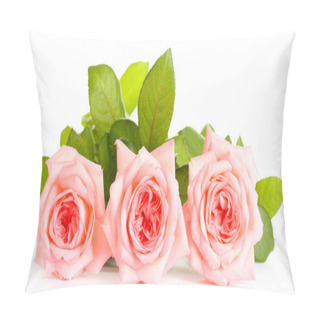 Personality  Pink Roses Isolated On Whit Pillow Covers