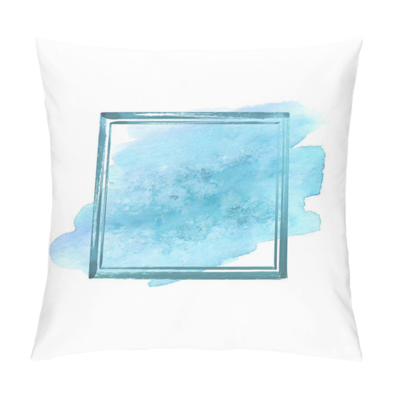 Personality  Blue watercolor grunge frame pillow covers