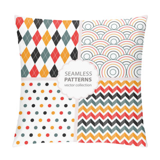 Personality  Drawn Painted Geometric Patterns Set. Vector Illustration Pillow Covers