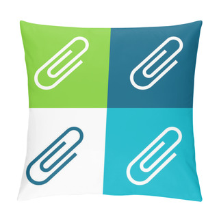 Personality  Attached Flat Four Color Minimal Icon Set Pillow Covers