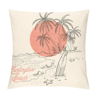 Personality  Sunset Beach Poster Pillow Covers