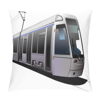 Personality  City Transport. Tram. Vector Illustratio Pillow Covers