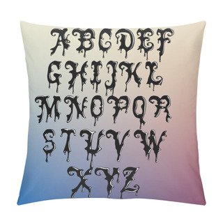Personality  Black Wax Alphabet Vector Illustration Pillow Covers