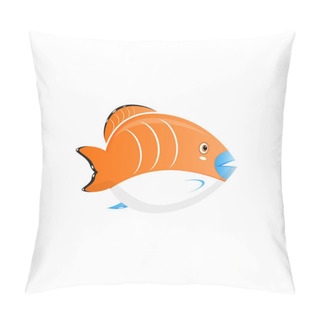 Personality  Coral Reef Tropical Fish Vector Illustration. Vector Sea Fish Isolated On White Background. Pillow Covers