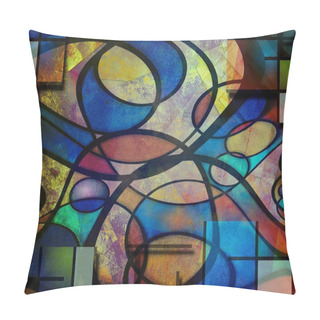 Personality  Modern Abstract. Colorful Curves And Geometric Shapes Pillow Covers