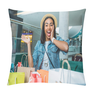 Personality  Young Woman With Shopping Bags  Pillow Covers