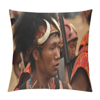 Personality  Watching Boy In Nagaland India Pillow Covers