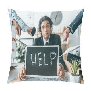 Personality  Businessman Having Troubles With Dealine Pillow Covers