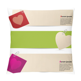 Personality  Valentine Theme Banners With Hearts Pillow Covers