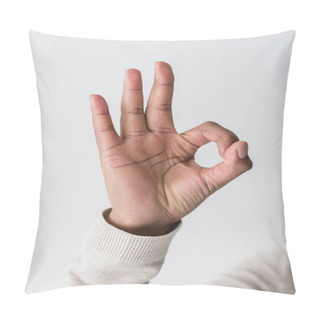 Personality  Woman Showing Ok Sign Pillow Covers