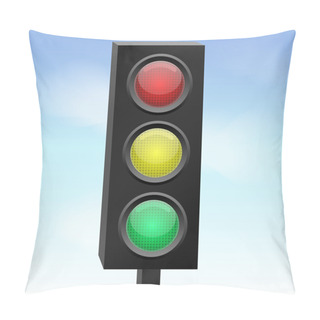 Personality  Vector Illustration Of Traffic Light. Pillow Covers