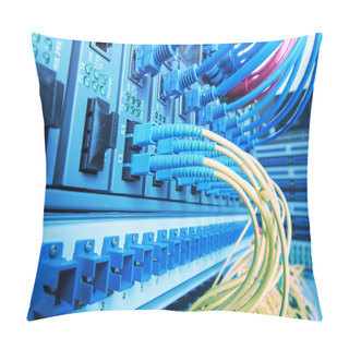 Personality  Fiber Optic Cables Connected To An Optic Ports And Network Cable Pillow Covers