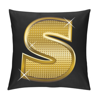 Personality  Golden Font Type Letter S Pillow Covers