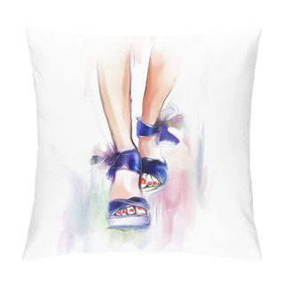 Personality  Female Legs With Shoes Pillow Covers