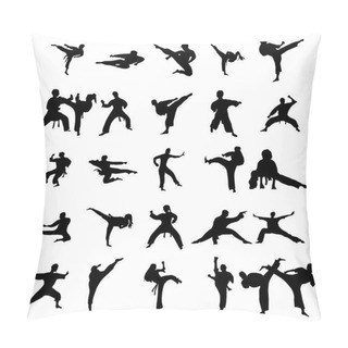Personality  Karate Silhouettes Set Pillow Covers