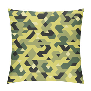 Personality  Vector Seamless Pattern In Camouflage Style, Pixelated Pattern Textile, Abstract Background Pillow Covers