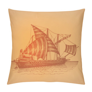 Personality  Ship. Vector Format Pillow Covers
