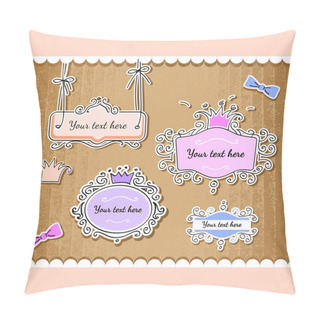 Personality  Vector Set Of Cute Frames. Pillow Covers