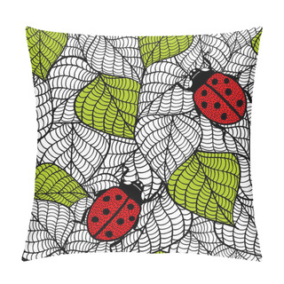 Personality  Seamless Pattern With Ladybugs  Pillow Covers