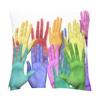 Personality  Many Colorful Hands Pillow Covers