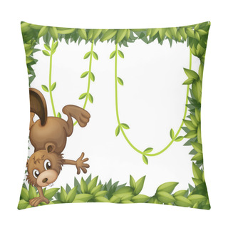 Personality  A Beaver And The Green Leafy Border Pillow Covers