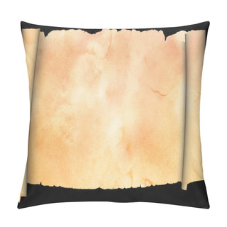 Personality  Scroll Of Parchment On Black Background. Pillow Covers