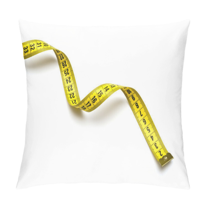 Personality  Yellow Measuring Tape Isolated On White Background Pillow Covers