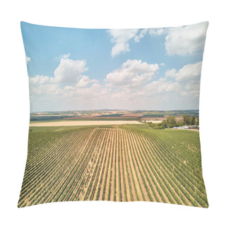 Personality  Aerial View Of Agricultural Fields And Sky With Clouds, Czech Republic Pillow Covers