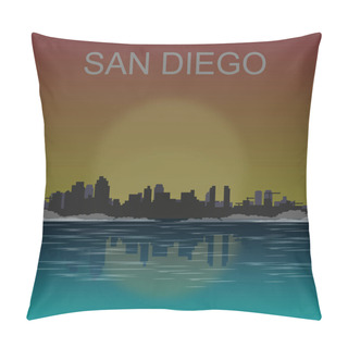 Personality  San Diego California Skyline City Silhouette Vector Illustration Pillow Covers