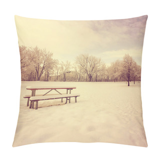 Personality  Winter Landscape With Snow And Trees Pillow Covers