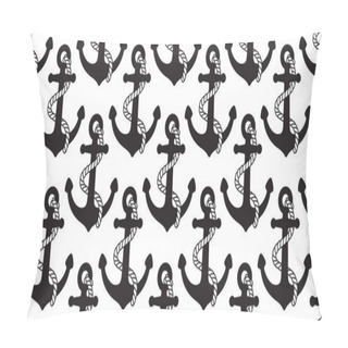 Personality  Anchor Seamless Pattern Vector Boat Pirate Helm Maritime Nautical Scarf Isolated Sea Ocean Repeat Wallpaper Tile Background Design Pillow Covers