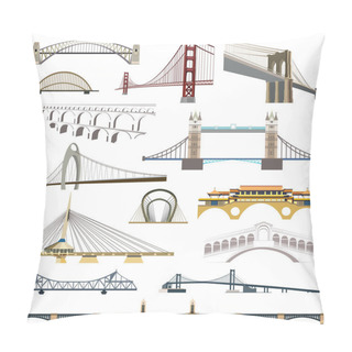Personality  Collection Of Vector Isolated Bridges Pillow Covers