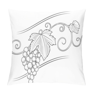 Personality  Grape Vine Branches Ornament Vector Pillow Covers