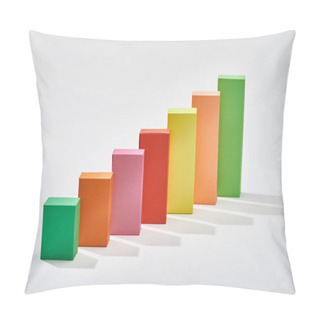 Personality  Color Blocks Of Analytical Chart With Shadow On White Background Pillow Covers